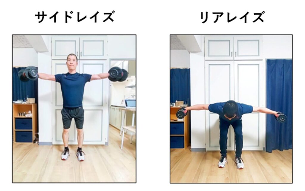 サイドレイズとリアレイズの比較