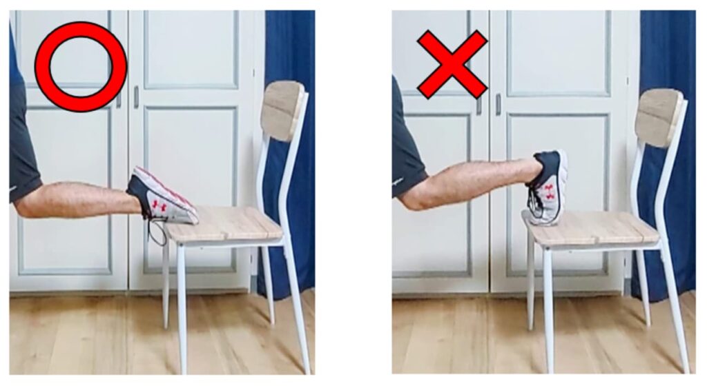 ブルガリアンスクワットでのつま先の置き方