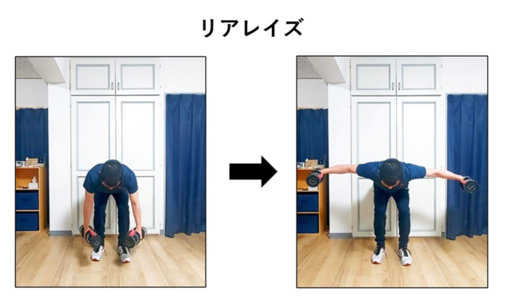 リアレイズのやり方の説明