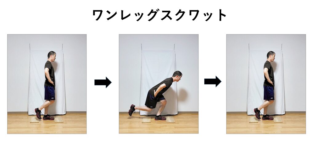 ワンレッグスクワットのやり方の説明