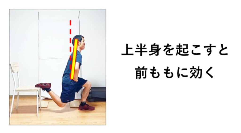 上半身を起こしたブルガリアンスクワット