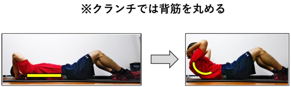 クランチの正しいやり方の説明