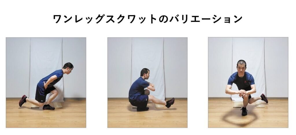 ワンレッグスクワットのバリエーションの紹介