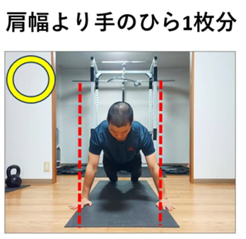 腕立て伏せの手幅の説明