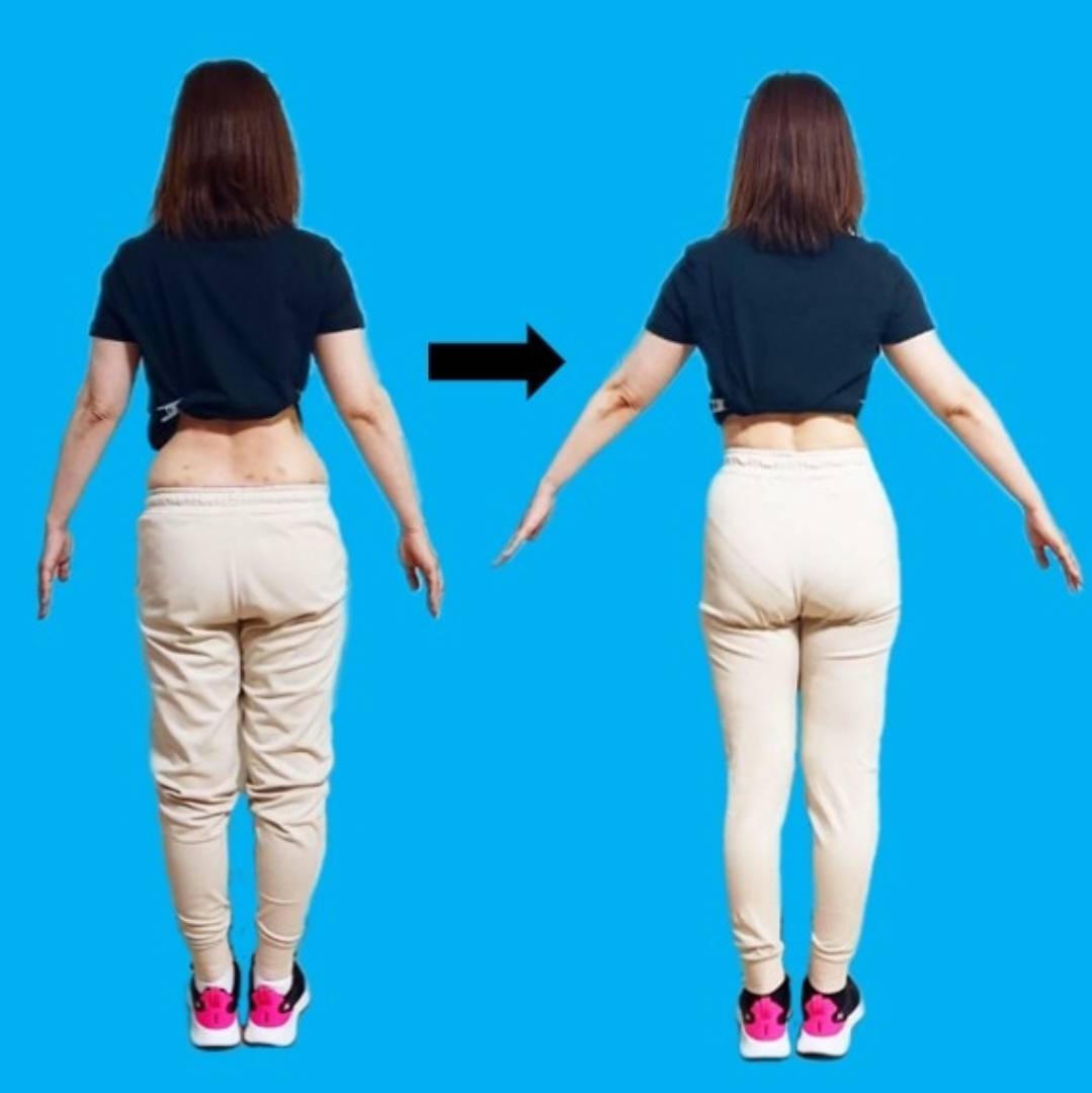 後方から見た40代女性のダイエットビフォーアフター